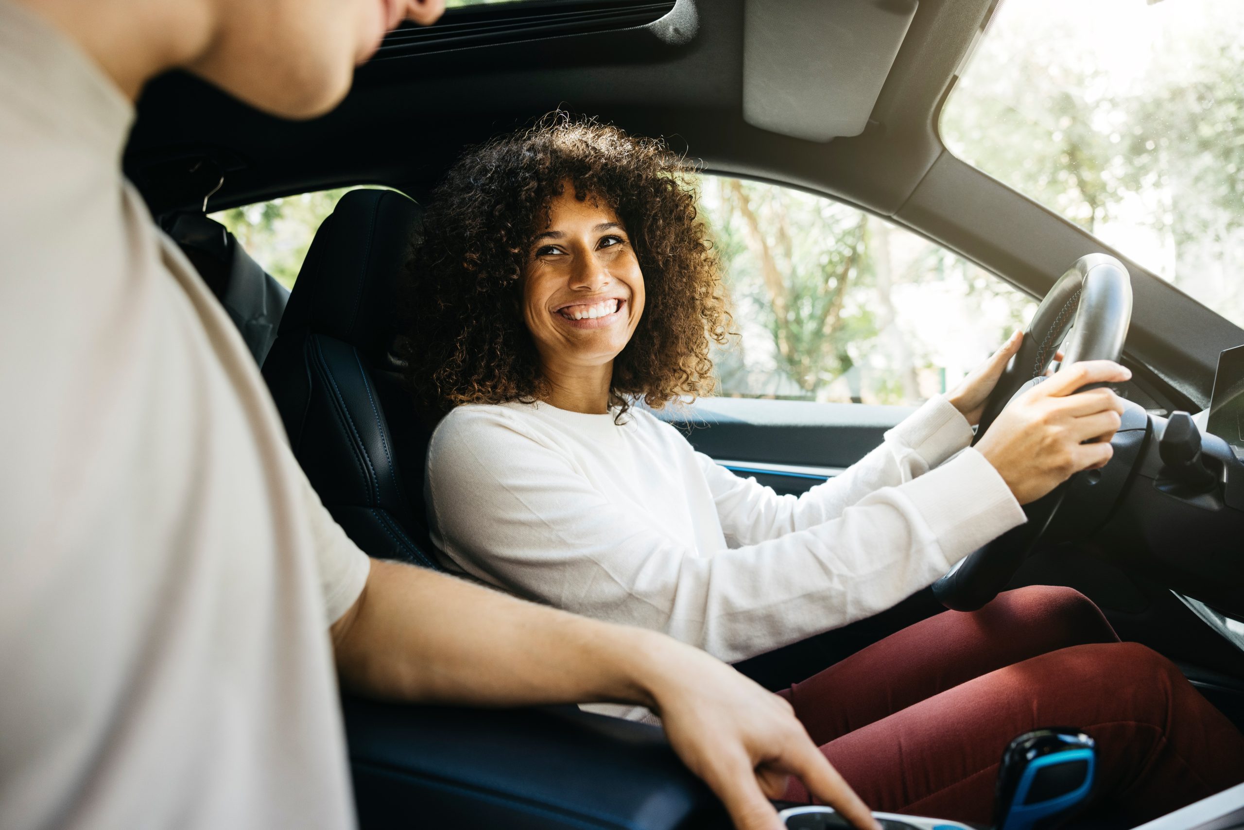 Woman in car