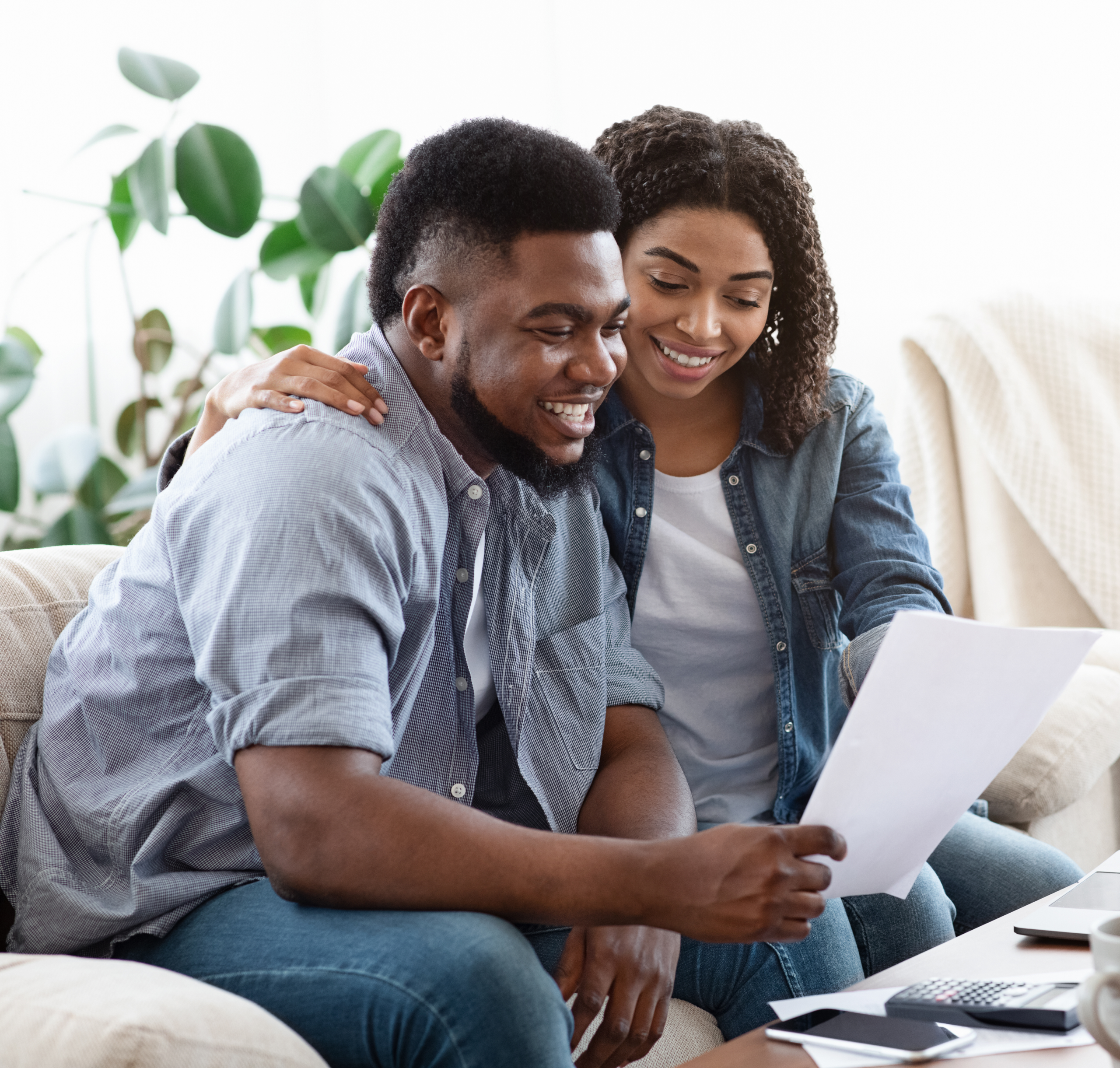 Couple looking at utility prices