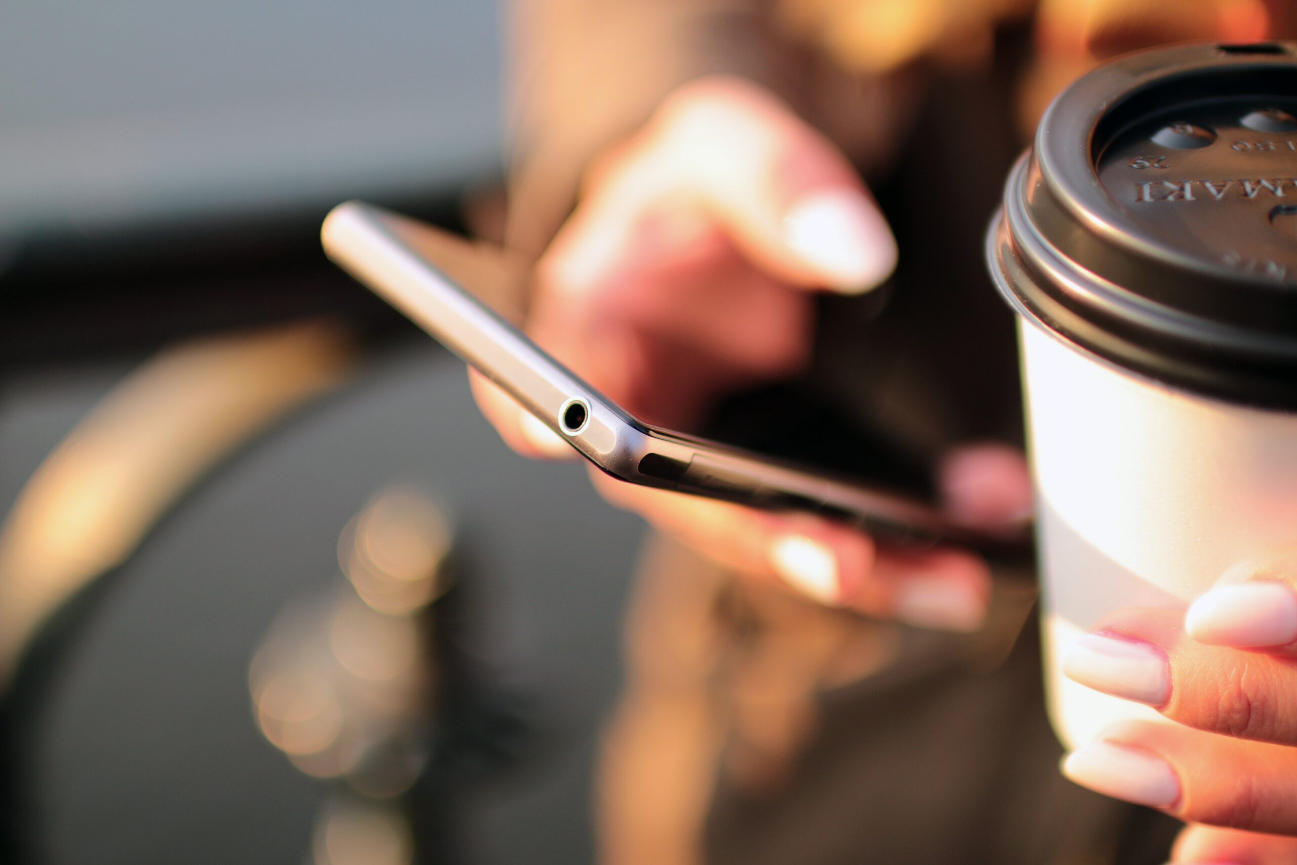 Person holding smartphone