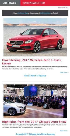 JD Power Cars Newsletter Signup|JD Power Cars Newsletter
