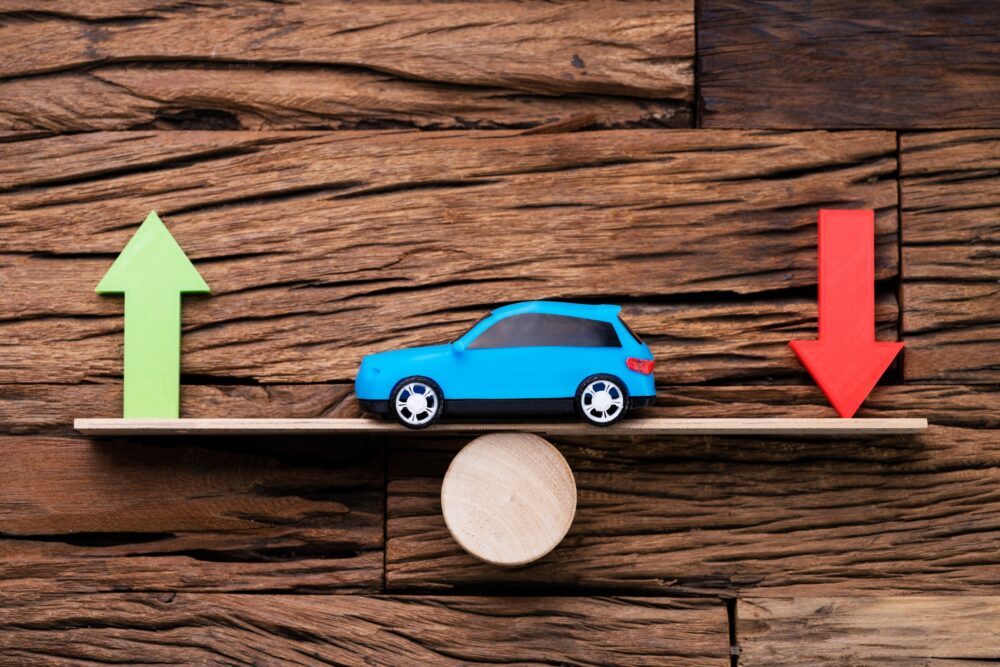Graphic showing vehicle depreciation|