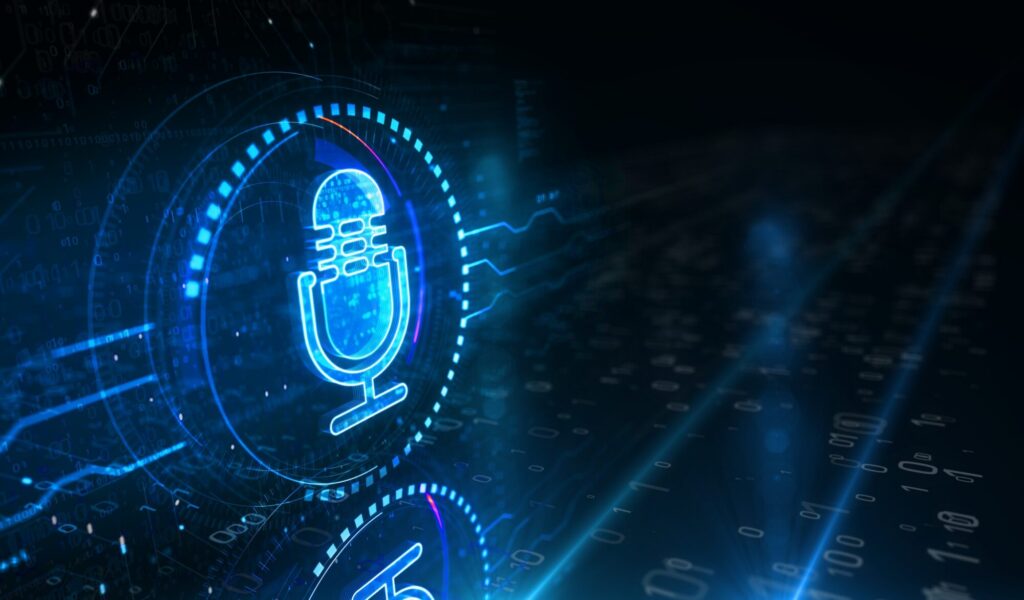 Microphone podcast online and on air record live broadcast golden metal shine symbol concept. Spectacular glowing and reflection light icon abstract object 3d illustration.