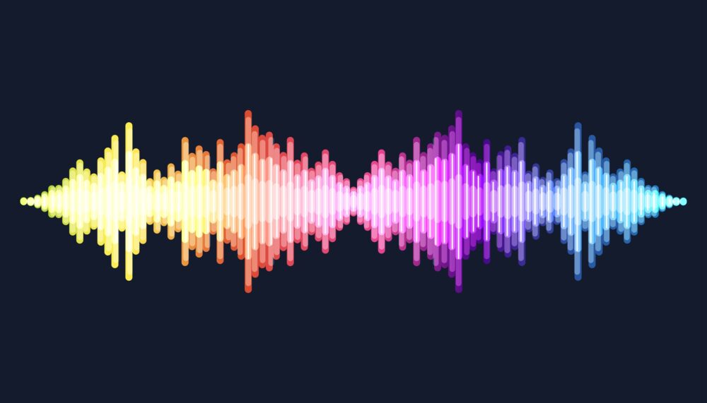 Waves of the equalizer. Audio wave talking. Voice speaking music sound line levels|Audio wave microphone icon. Voice recording podcast mic microphone button icon on black background.
