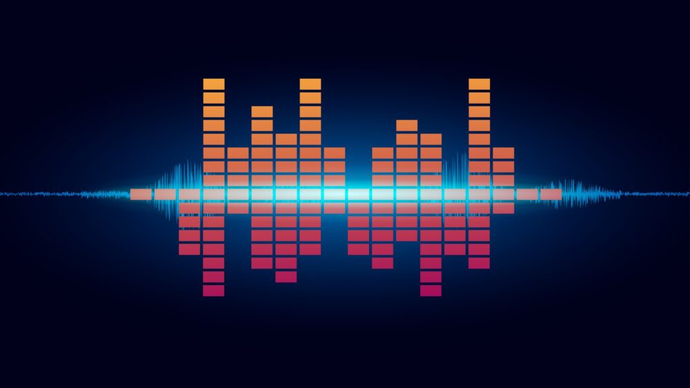 line soundwave abstract background with voice music technology|