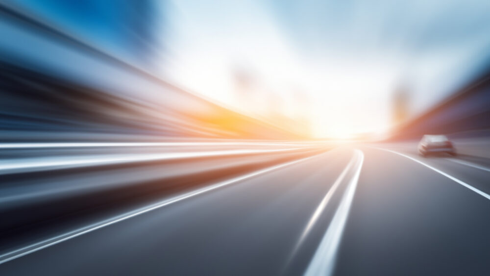 Car on a European road